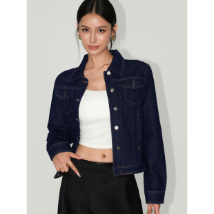 两件套装 现货7.5折 夹克女高腰阔腿牛仔裤 牛仔外套短款 NEVA