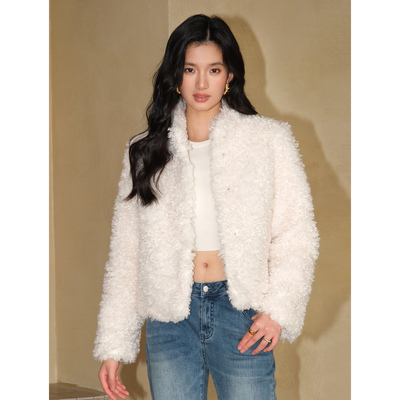 舒适时尚仿皮草短外套