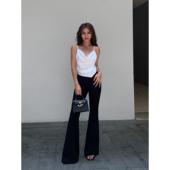 喇叭裤 女高腰显瘦新款 休闲裤 NEVA 微喇裤 黑色修身 长裤
