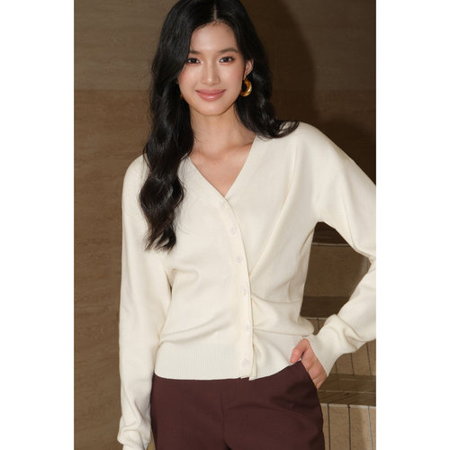 v领毛衣开衫女秋冬针织衫上衣