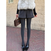 优雅比例 高级感毛呢短裤 NEVA 女秋冬阔腿显瘦休闲a字外穿靴裤