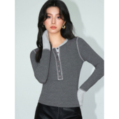 修身 NEVA 显瘦气质内搭上衣 小v领针织打底衫 女秋季 现货7折