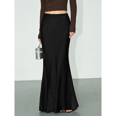 设计感缎面半身裙女气质鱼尾长裙