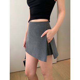 包臀半身短裙女通勤半开叉假两件裙裤 高级感西装 HU视觉长腿 NEVA