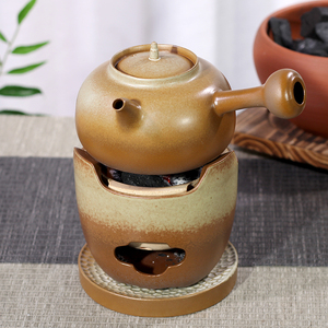 中式陶瓷围炉煮茶碳炉侧把煮茶炉户外煮茶器烧水壶温茶炉茶壶套装
