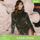 Intimissimi意舒漫辣妹豹纹性感高领长袖 紧身显瘦连体衣BOD2587