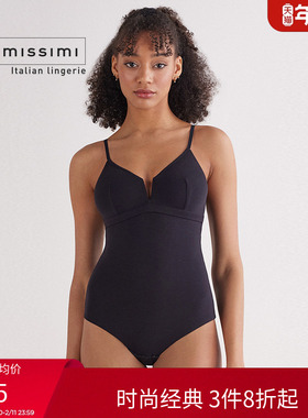 Intimissimi意舒漫时尚经典纯色V领性感贴身连体衣BO171V