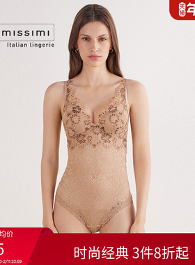 Intimissimi意舒漫性感纯欲V领露背带罩杯连体衣BID2574