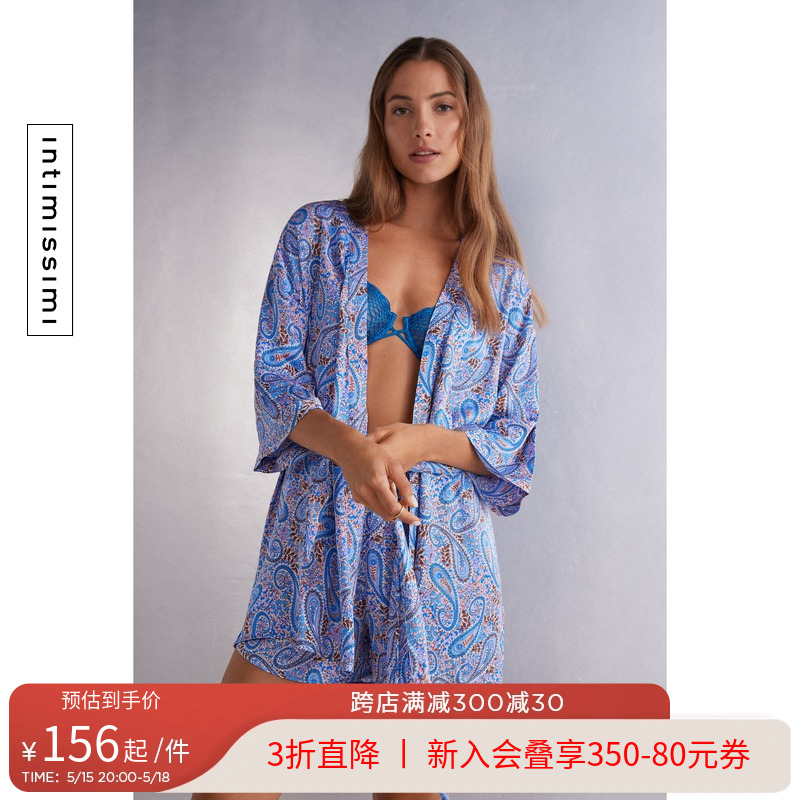 Intimissimi 意式经典女士家居舒适时尚系带家居睡袍 女士内衣/男士内衣/家居服 睡衣上装 原图主图