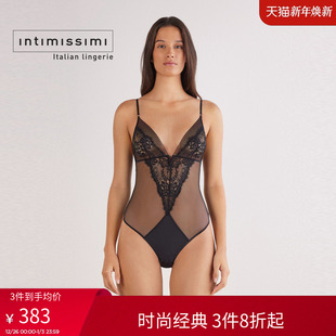 Intimissimi意舒漫25秋新性感迷人蕾丝薄纱透视连体衣BOD2579
