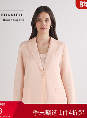 Intimissimi意舒漫时尚休闲简约女士亚麻单扣西装外套CL164G