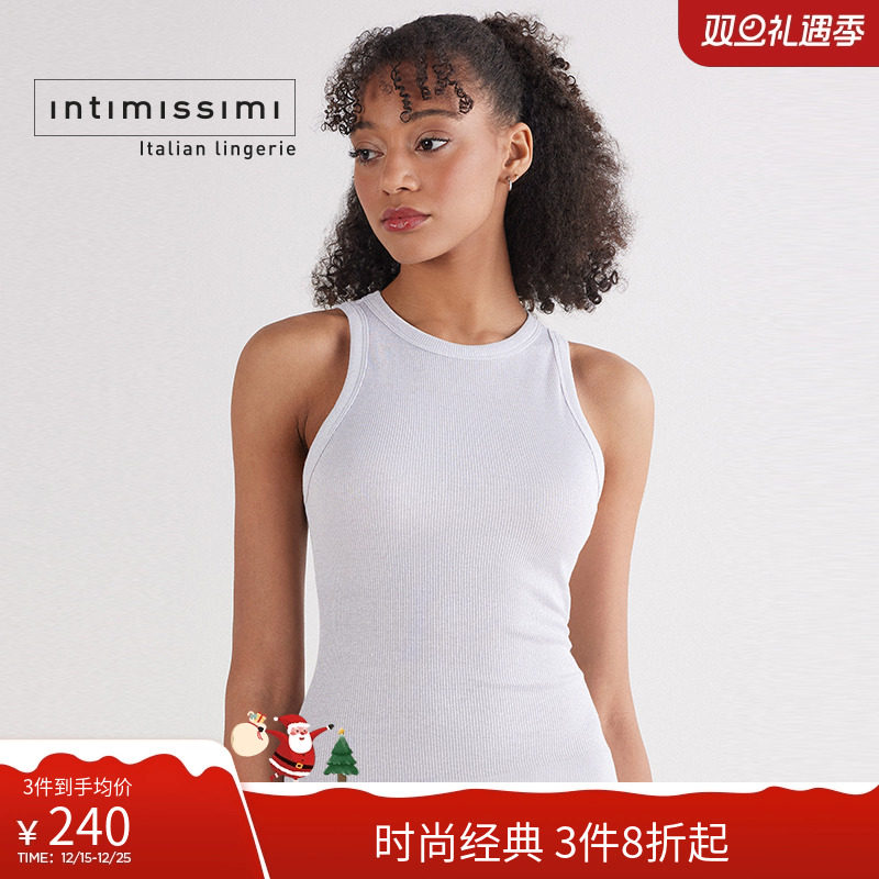 简约纯色棉质圆领无袖背心