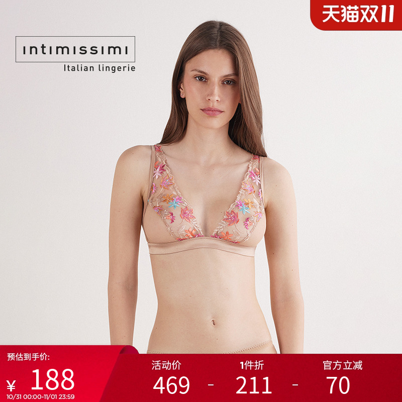 花卉刺绣性感无衬垫无钢圈文胸