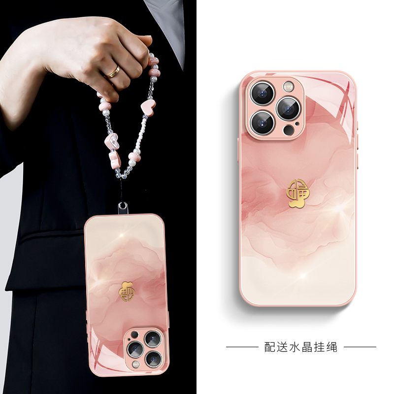 适用苹果16promax手机壳新款蛇年iPhone16pro镜头全包液态玻璃硅胶防摔保护套带挂绳15plus高级感网红创意潮
