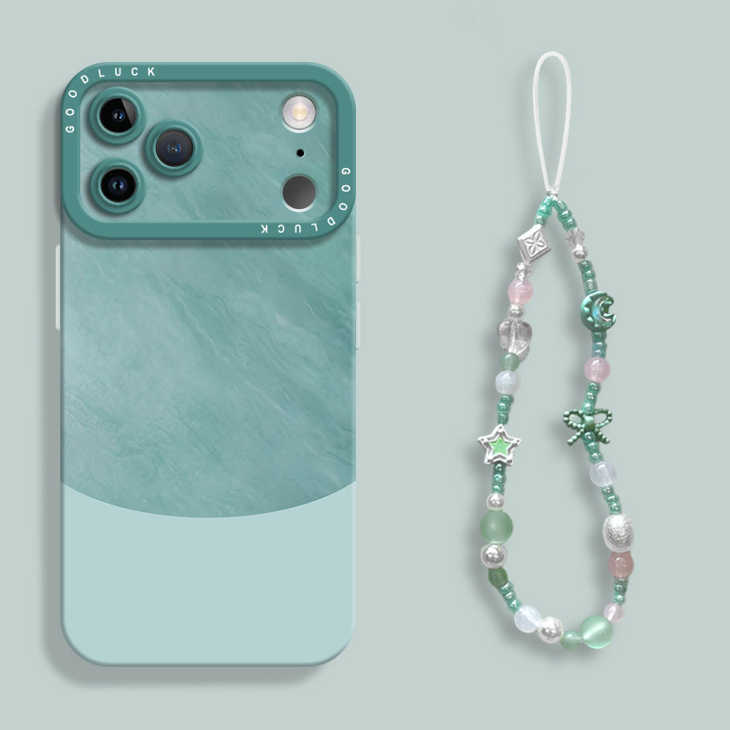 适用于苹果17Promax手机壳新款17Air带挂绳16pro轻薄硅胶防摔外壳15plus曈眼镜头全包保护14简约文艺雅川青