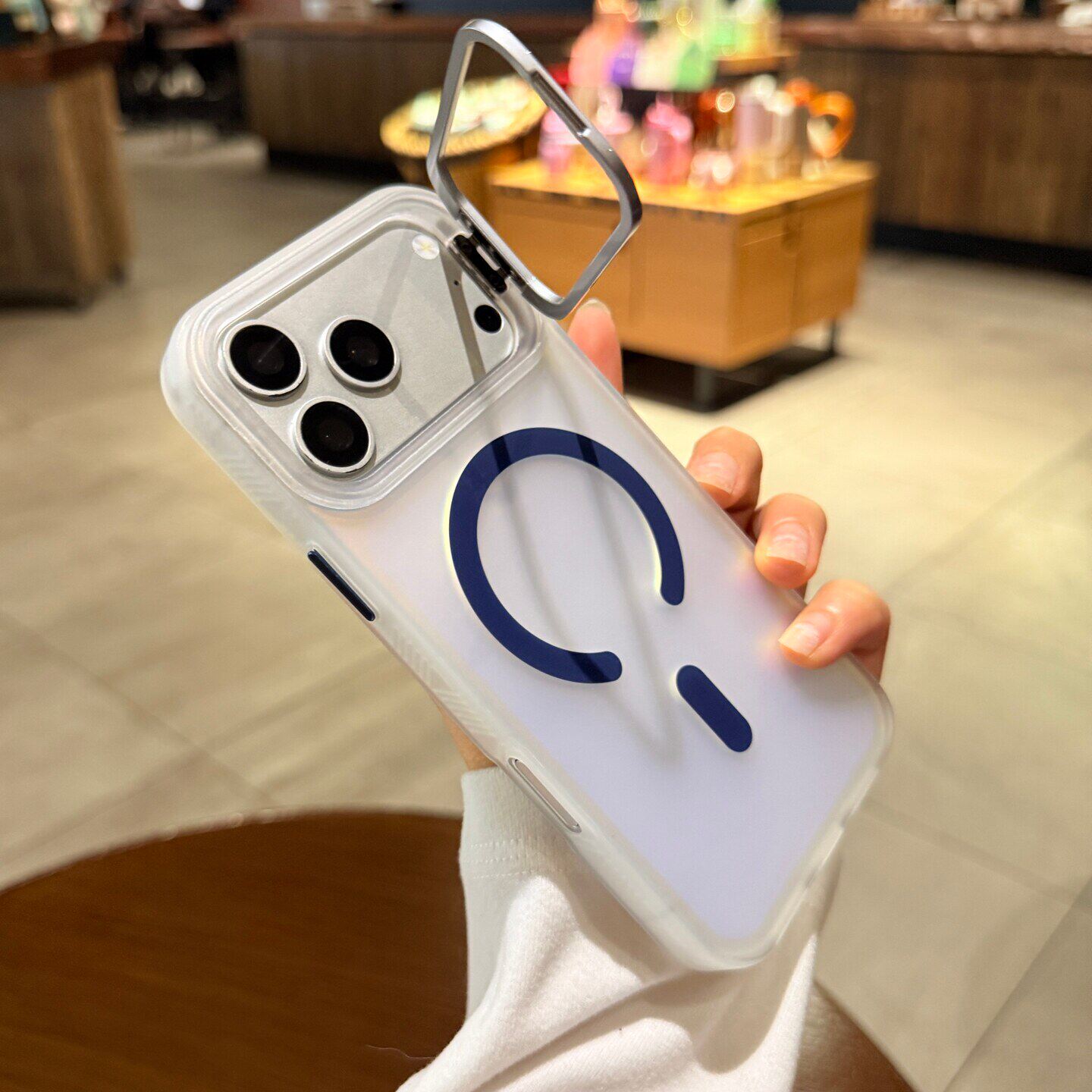 镭射系列适用于苹果17Promax手机壳新款iPhone17pro磨砂轻薄防摔磁吸壳16pro金属镜头支架17高级感男女保护壳