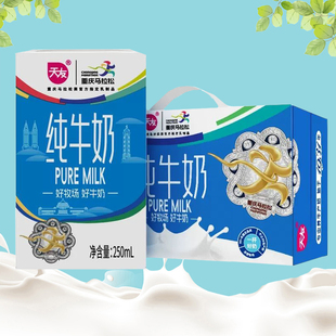 重庆天友 纯牛奶250mlX24盒/16盒学生老年营养奶包装正品