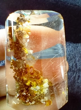 金发晶吊坠男女无事牌 天然发晶幽灵吊牌挂件水滴平安牌项链全净
