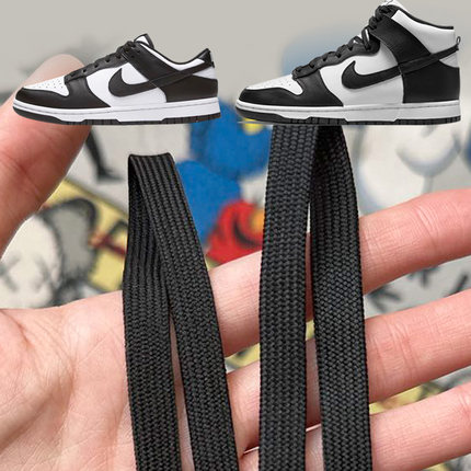Dunk LOw Retro熊猫鞋带耐黑白克空军小白鞋百搭AJ1原版扁平鞋绳