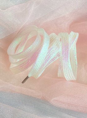 彩色丝绸鞋带男女ins潮af1空军一号aj1高帮亮面小白鞋配饰鞋带绳