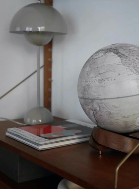 EDITOR Homely Globe原木底座地球仪书房摆件双语手工礼物