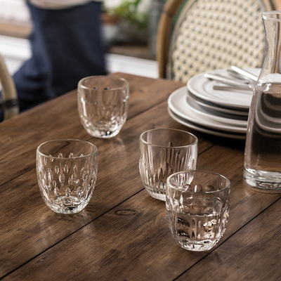 法国耐热不同图案四只装玻璃杯