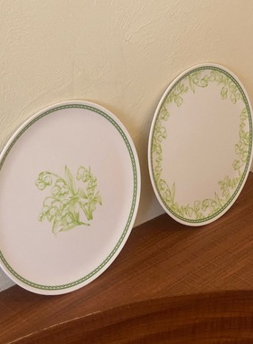 边集EDITOR【幸福归来】铃兰餐盘环保竹纤维绿色早餐盘超轻法式