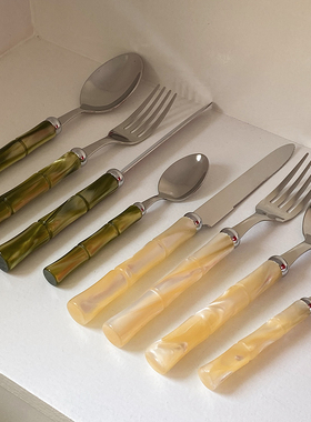 EDITOR意大利Rivadossi BAMBOO竹节餐刀餐叉餐勺汤勺黄油刀礼盒