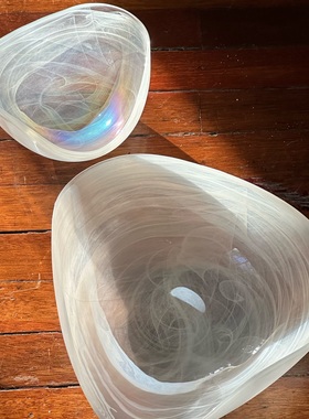 边集EDITOR 意大利Tammaro home TRIS珠光碗穆拉诺玻璃水果盘耐热