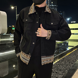 秋季潮高街痞帅休闲牛仔外套夹克XZ905-JK130#P80-控98，男装工装外套，星座905