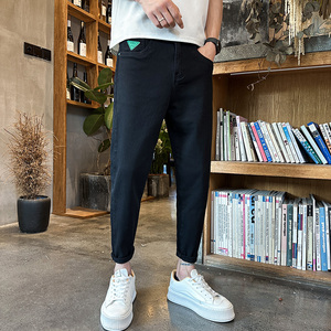 夏季潮弹力休闲修身牛仔裤夏季痞帅九分小脚裤N217#-P60-控88图片