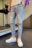 潮牌弹力休闲修身牛仔裤夏季痞帅九分小脚裤XZ905-N218#P60-控88，男装牛仔裤，星座905