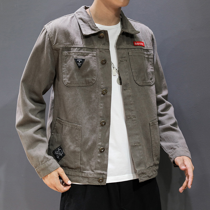 20春秋M-5XL男式夹克日系宽松胖子大码牛仔外套青年潮901#-P50,男装夹克,星座905