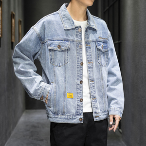 20主推M-5XL大码牛仔外套男韩版宽松刺绣潮牌ins夹克905-J102图片