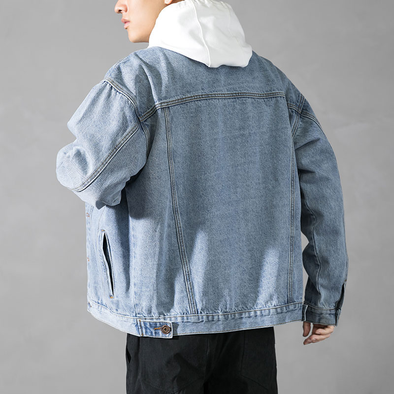 20秋季M-5XL日系宽松胖子大码男式夹克牛仔外套青年潮J102#,男装夹克,星座905