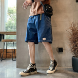 夏款牛仔短裤宽松直筒潮百搭高街五分中裤K166#-P45-控68，男装牛仔裤，星座905