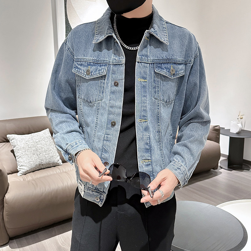 秋季潮高街痞帅休闲牛仔外套夹克XZ905-JK123#P70-控98,男装工装外套,星座905