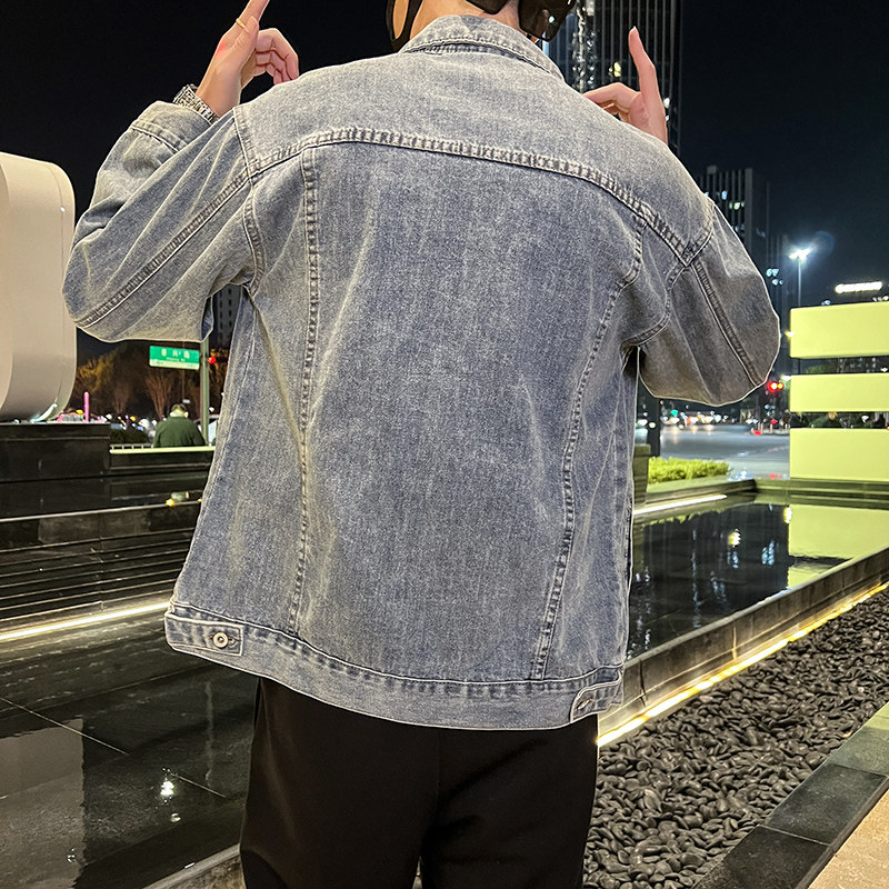 秋季潮高街痞帅休闲牛仔外套夹克XZ905-J119#P70-控98,男装工装外套,星座905