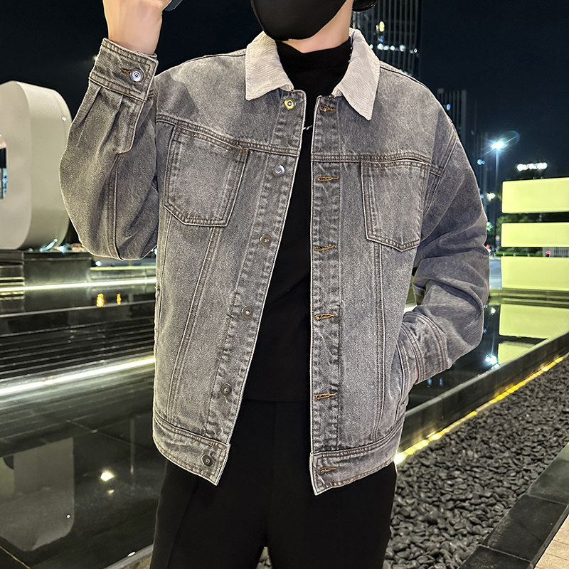 秋季潮高街痞帅休闲牛仔外套夹克XZ905-JK128#P80-控98,男装工装外套,星座905