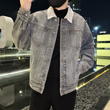 秋季潮高街痞帅休闲牛仔外套夹克XZ905-JK128#P80-控98，男装工装外套，星座905