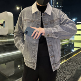 秋季潮高街痞帅休闲牛仔外套夹克XZ905-JK128#P80-控98，男装工装外套，星座905