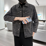 秋季潮高街痞帅休闲牛仔外套夹克XZ905-JK121#P70-控98，男装工装外套，星座905