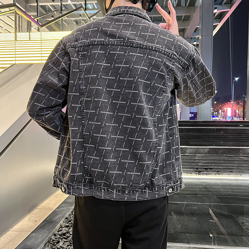 春季潮高街痞帅休闲牛仔外套夹克XZ905-K121#P68,男装工装外套,星座905