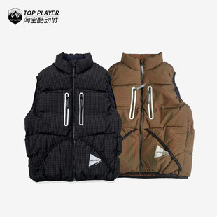 FW25联名款 AND Gramicci 男子羊毛格纹羽绒保暖马甲 WANDER