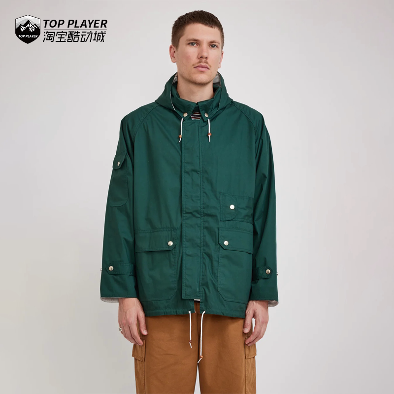 beams plus户外休闲日系简约双面穿宽松复古帆船兜帽工装夹克外套