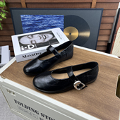 2026春季 女真皮软底舒适一字扣带百搭通勤小单鞋 新款 赫本玛丽珍鞋