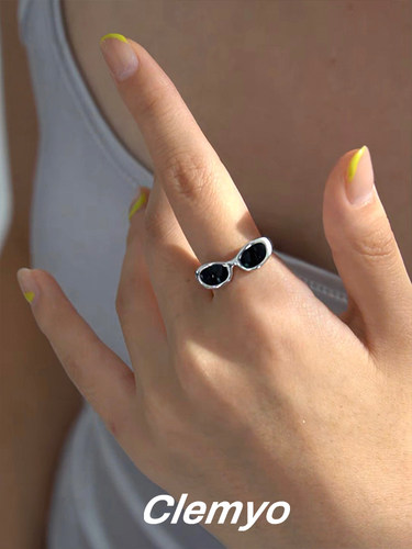原创设计戒指Clemyo墨镜可爱滴油