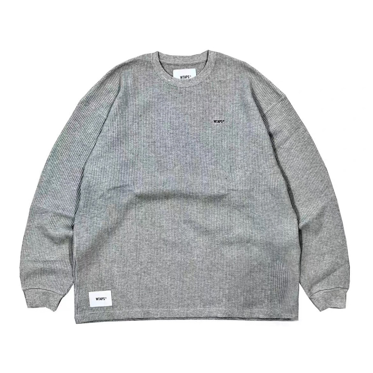 thumbnail for In stock WTAPS WAFFLE LS COTTON Waffle Crew Neck Long Sleeve Casual Loose Pullover Sweatshirt 25SS