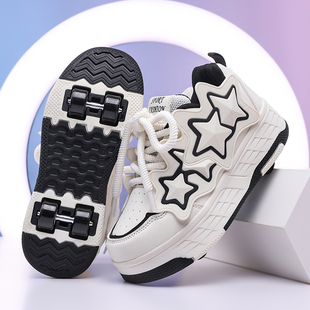 儿童暴走鞋女童隐形四轮拆卸轮滑运动鞋女孩带轮子的鞋男童溜冰鞋