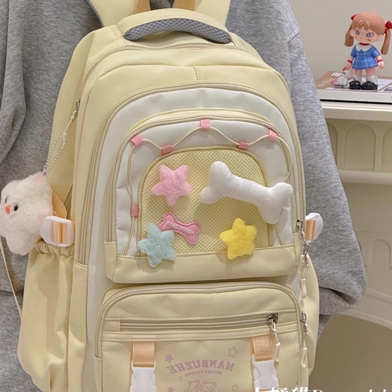 高颜值书包初中女生轻便背包女孩小学生三到六年级大容量女双肩包